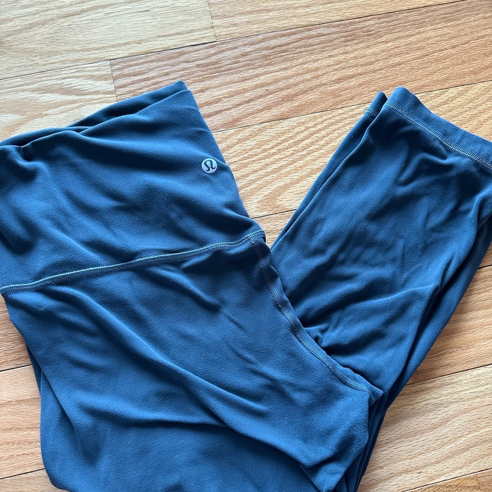 Gray Lululemon Cropped High Waisted Leggings